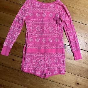 Victoria Secret PINK Thermal  Fireside Pajama Romper Sz L